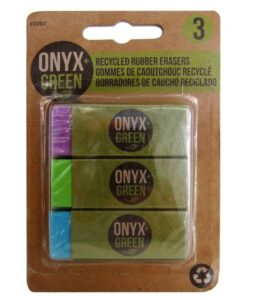 Onyx and Green Erasers With Sleeve